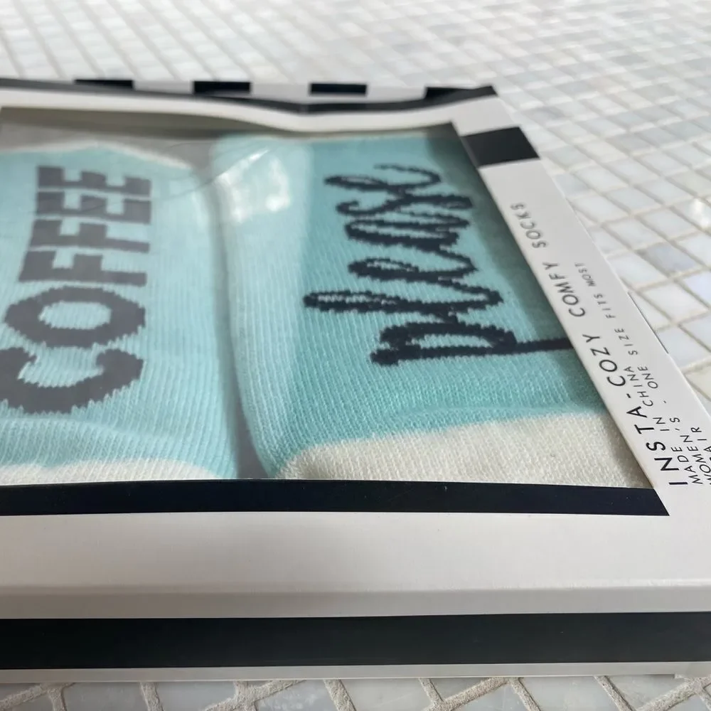 Coffee Please Novelty Comfy Socks NIB